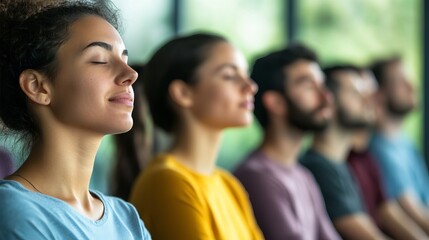Serenity and Calmness in a Group Meditation Session with Diverse Participants