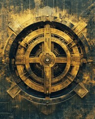Fototapeta premium Vault Secured by Multiple Cryptographic Key Layers - Advanced Cryptographic Key System for Vault Protection with Security Layers