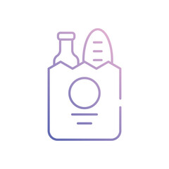 Grocery Bag vector icon stock illustration