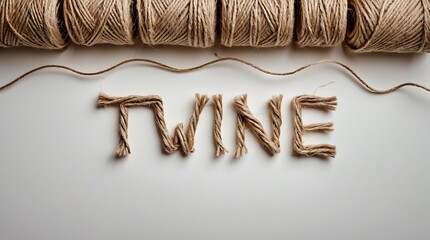 Creative display of twine arranged artistically on a plain background