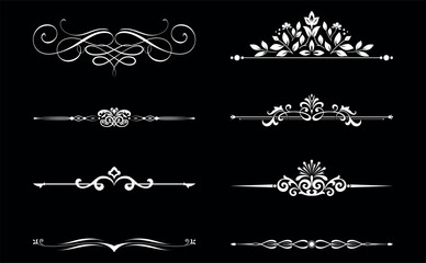 Vintage set. Floral elements for design monograms, invitations, frames, menus and labels. Graphic design of the website, cafes, boutiques, hotels, wedding invitations.