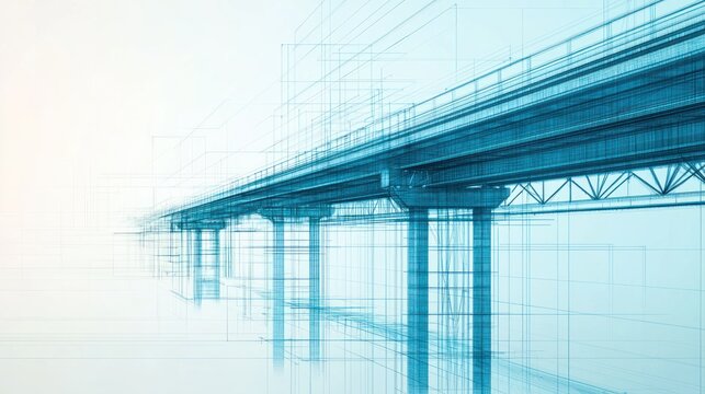 Architectural drawing of a bridge in a modern environment nongkhanestock gigapixelhqscale