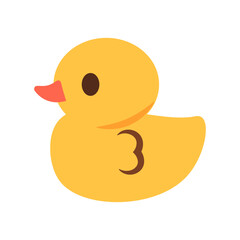 Yellow duck toys baby children playing water bath shower toys supplies isolated on white background.