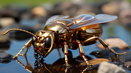 Fototapeta premium Close-up Shot of an Ant’s Head Lovingly Crafted in Polish
