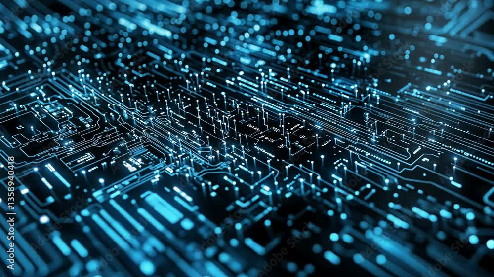 Poster abstract data technology background with connecting lines and dots generative ai