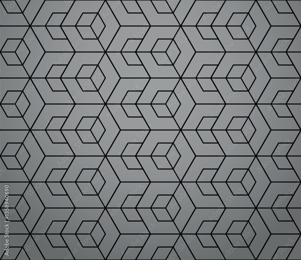 Aufkleber the geometric pattern with lines. seamless vector background. gray and black texture. graphic modern