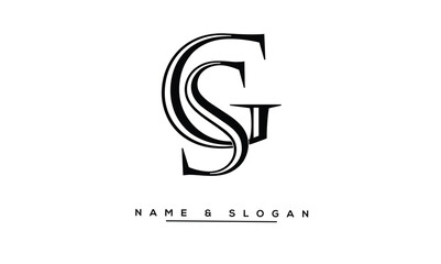 SG, GS  Abstract Letters Logo Monogram
