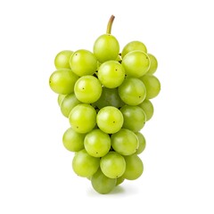 Green grapes on a white background