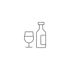 single outline icons bottles and glasses related to food and drink. linear icons collection. editable stroke. vector illustration