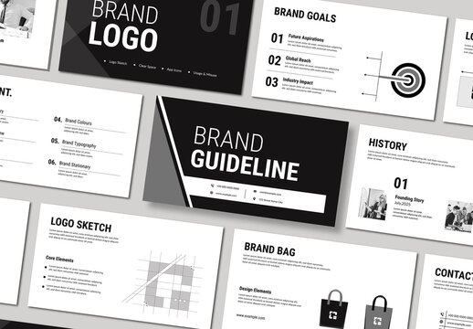 Black And White Brand Guidelines Presentation Template