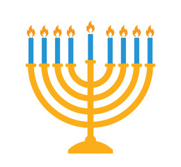Menorah Traditional Jewish Candle Hanukkah Symbol Vector