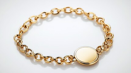Elegant gold bracelet with circular pendant, showcasing exquisite design