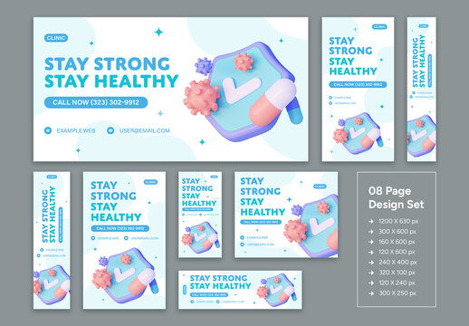 Modern Medical Healthcare Web Ad Banner Design Template