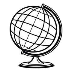Sleek Minimal Globe Icon for Travel, Education, and Science