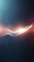 Abstract energy wave glowing in deep space with swirling particles and radiant hues.

