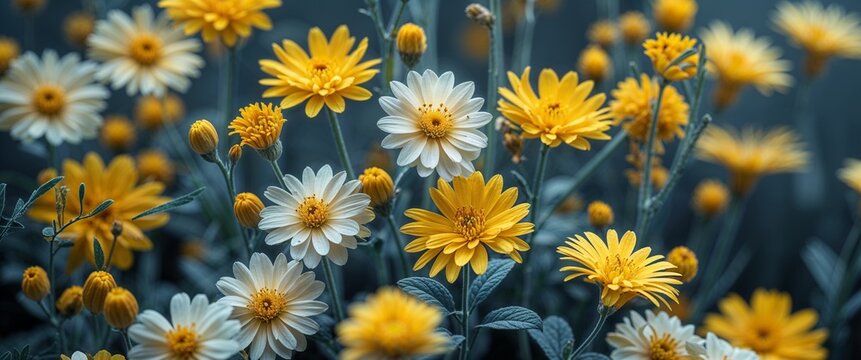 yellow theme flowers macro zoom close up design texture background