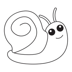 Snail Coloring Page. Vector Illustration