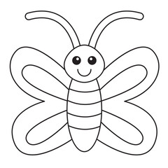 Butterfly Coloring Page. Vector Illustration