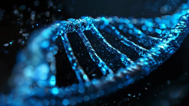 video of Conceptual representation of identity, featuring a fingerprint and DNA scan, symbolizing physical evidence of human identification