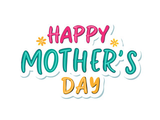 Mothers Day greeting card,  background, spring holidays. Vector Illustration and happy Mother's Day Text .