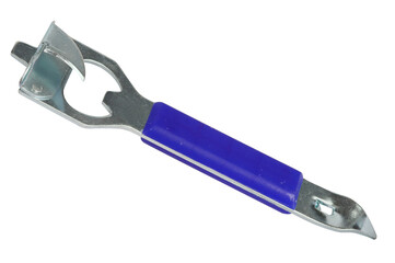 Blue multi-purpose opener isolated on transparent background