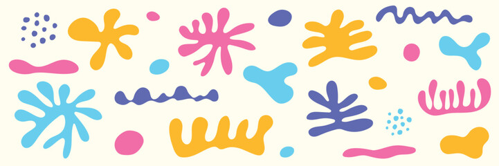 Collection of abstract organic shapes. Hand drawn elements. Vector illustration