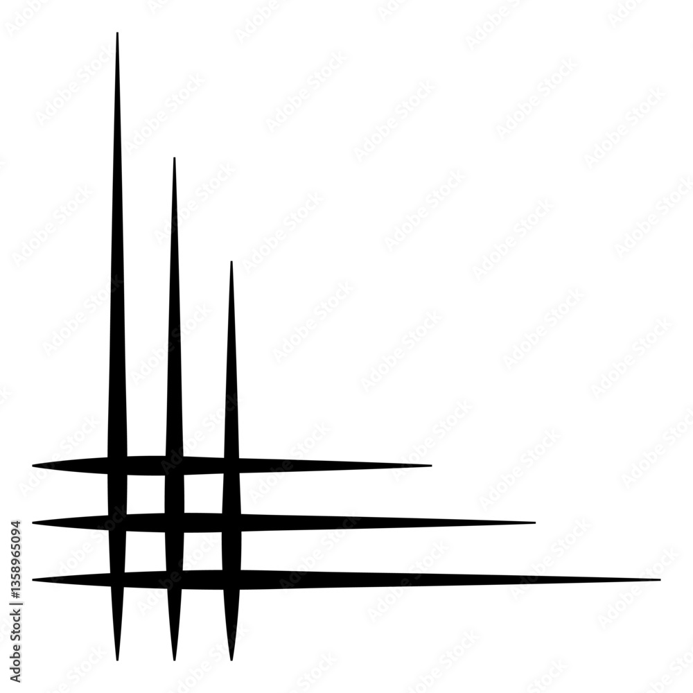 Aufkleber decorative frame element corner piece, frame corner with spikes