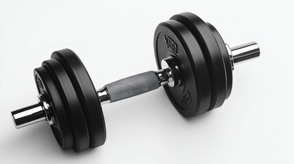 Fototapeta premium A Lightweight Adjustable Dumbbells With A Sleek Design, Displayed On A Clean White Isolated Background