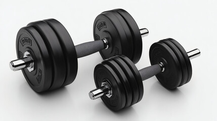 Naklejka premium A Lightweight Adjustable Dumbbells With A Sleek Design, Displayed On A Clean White Isolated Background