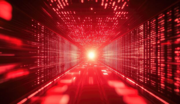 Digital tunnel of red data streams