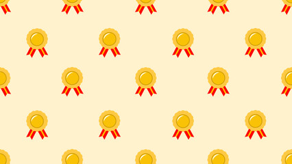 Gold medal seamless pattern. Medallion pattern. Medallion illustration pattern. Medallion background. Perfect for fabrics, textile, wallpaper, and decor.