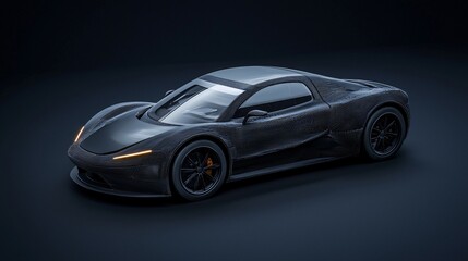 Obraz premium Luxury supercar with 3D-printed components and electric drive.