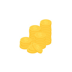 golden coins isolated on white background