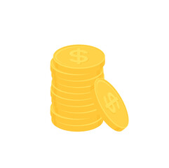 golden coins isolated on white background
