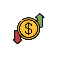 gold coin with dollar sign
