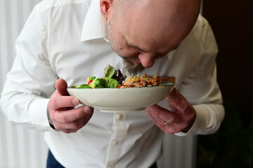 chef preparing salad