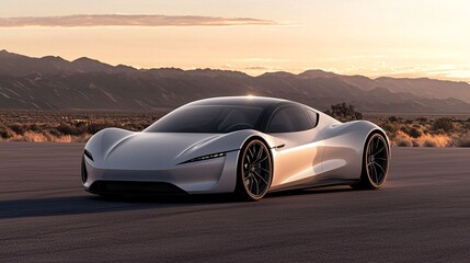 Ultra-fast electric supercar with 1,000-mile range battery.
