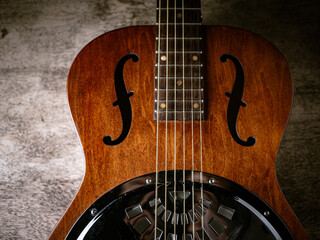 Obraz premium Vintage Resonator acoustic dobro blues guitar.