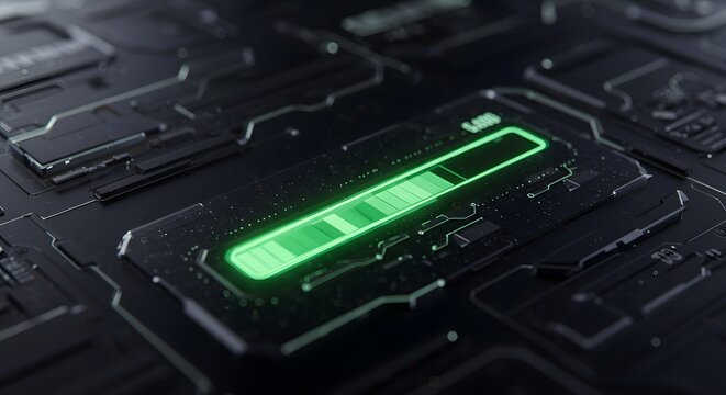 Green Loading Bar Tech Circuit.