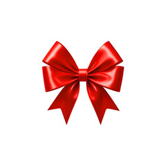 Fototapeta premium Elegant Red Ribbon Bow PNG with Transparent Background for Decorations