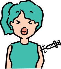 Illustration of woman being injected
