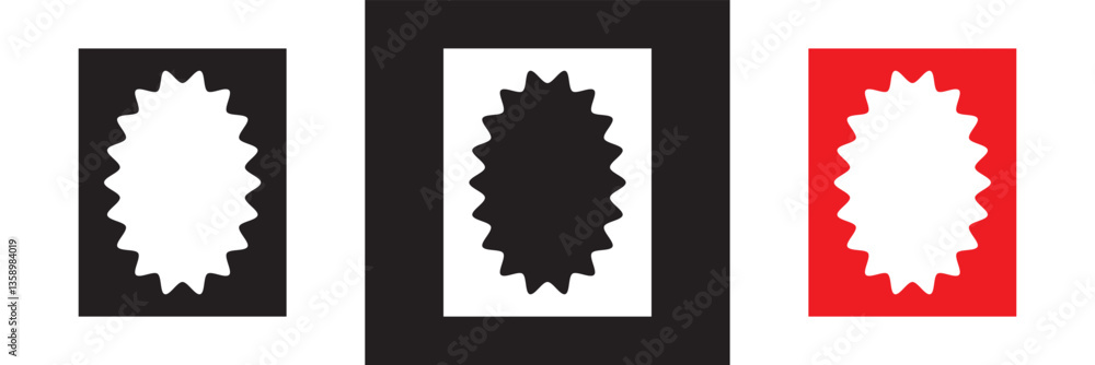 Poster wavy frame borders. scallop shape picture frames. wave rectangle set. squiggly zigzag text frame col