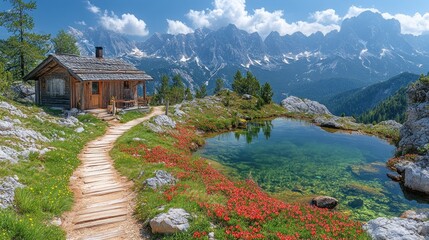 Secluded Mountain Cabin by a Crystal Clear Lake