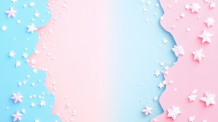 Pastel Colors Background with Stars, Blank Space,  Celebration,  Use Social Media Post