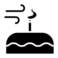 Candle Blowing Vector Glyph Icon Design