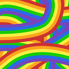 Pride Month vector illustration. Rainbow lines background. Swirl twirl Rainbow backdrop. EPS 10