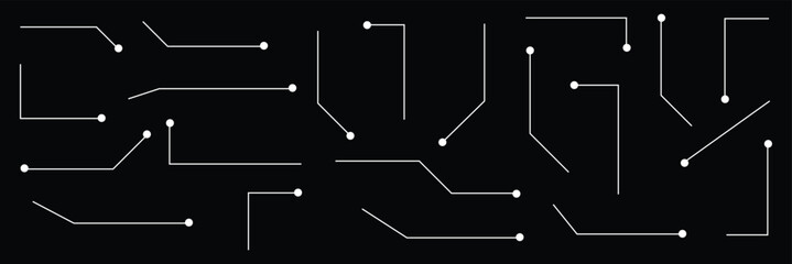 Callouts titles set. Digital callouts . Line callout label set. isolated on black  and white background. Vector illustration. EPS 10 .