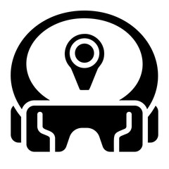 VR Map Solid Icon