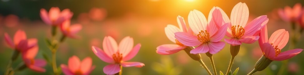 Naklejka premium Wild Cleome rutidosperma flowers blooming brightly under the warm spring sunlight, showcasing their delicate petals and vivid colors, outdoors, wildflowers