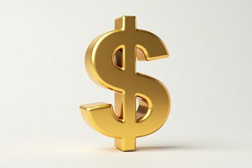 3D gold dollar symbol with shiny metallic surface and realistic reflections,  symbol,  success